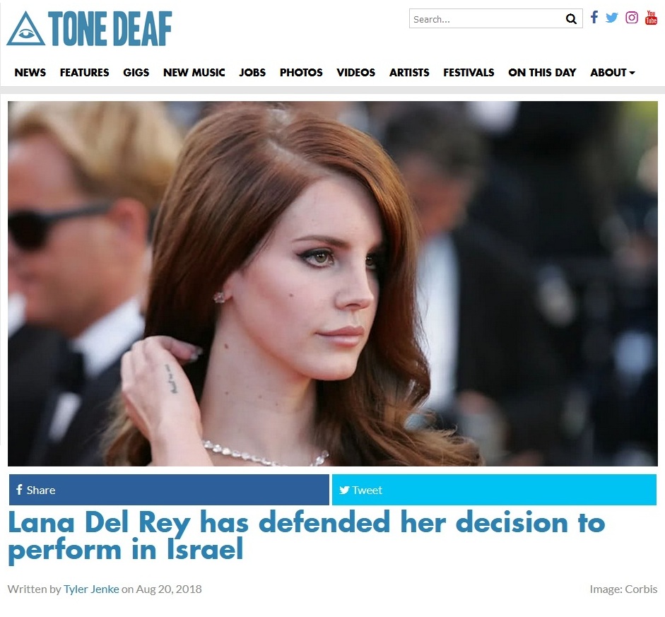 Lana Del Rey has defended her decision to perform in Israel